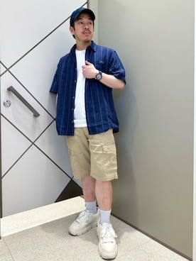 「Guess（ゲス）のアイテム（Tシャツ/カットソー）」を使った、GUESS JAPANさん（メンズ・167cm）の夏コーディネート