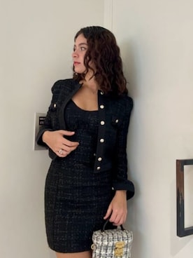 「Guess（ゲス）のアイテム（ノーカラージャケット）」を使った、GUESS JAPANさん（レディース・170cm）の秋コーディネート