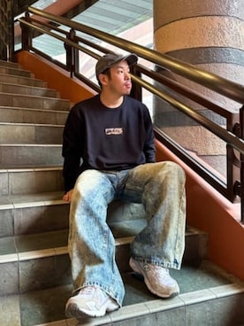 「Guess（ゲス）のアイテム（帽子）」を使った、GUESS JAPANさん（メンズ・167cm）の秋コーディネート