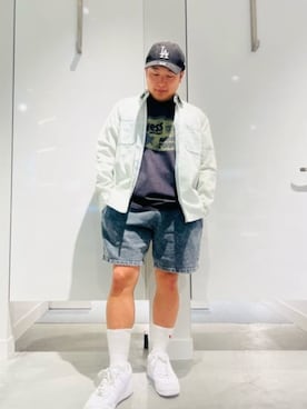 「Guess（ゲス）のアイテム（デニムジャケット）」を使った、GUESS JAPANさん（メンズ・163cm）の春コーディネート