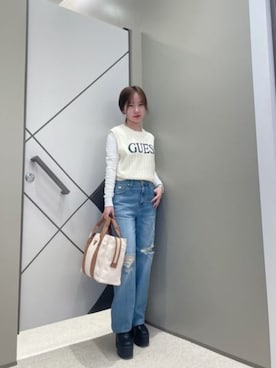 「Guess（ゲス）のアイテム（その他トップス）」を使った、GUESS JAPANさん（レディース・152cm）の春コーディネート
