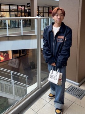 「GUESS」｜「アイテム（ブルゾン）」を使った、GUESS JAPANさん（メンズ・158cm）の冬コーディネート