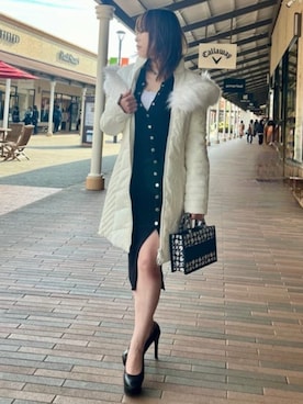 「Guess（ゲス）のアイテム（その他アウター）」を使った、GUESS JAPANさん（レディース・151cm）の冬コーディネート