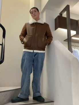 「Guess（ゲス）のアイテム（ブルゾン）」を使った、GUESS JAPANさん（メンズ・178cm）の春コーディネート
