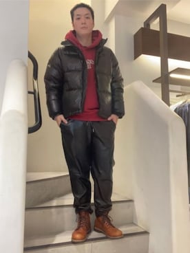 「Guess（ゲス）のアイテム（ダウンジャケット/コート）」を使った、GUESS JAPANさん（メンズ・178cm）の秋コーディネート