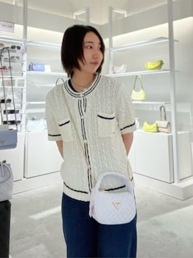 「サマーカーディガン」｜GUESS JAPANさん（レディース・162cm）の夏コーディネート