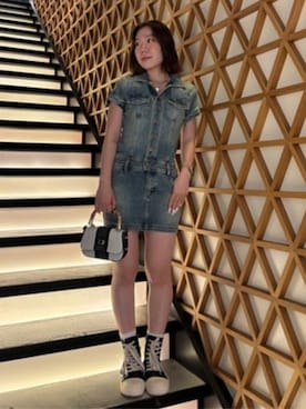 「Guess（ゲス）のアイテム（ワンピース）」を使った、GUESS JAPANさん（レディース・155cm）の秋コーディネート