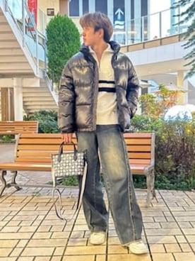 「ミニトート」｜GUESS JAPANさん（メンズ・174cm）の冬コーディネート