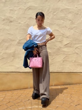 「Guess（ゲス）のアイテム（デニムジャケット）」を使った、GUESS JAPANさん（レディース・152cm）の春コーディネート