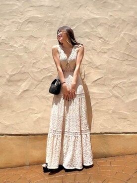 「Guess（ゲス）のアイテム（ワンピース）」を使った、GUESS JAPANさん（レディース・156cm）の夏コーディネート