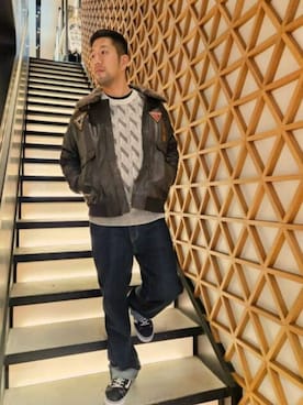 「ワッペン」｜「アイテム（ジャケット/アウター）」を使った、GUESS JAPANさん（メンズ・170cm）の秋コーディネート