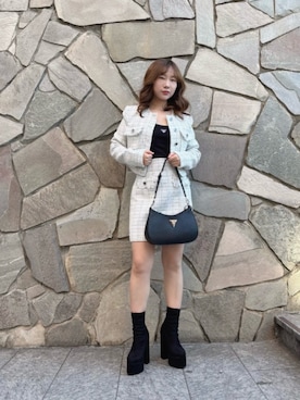 「アイテム（タンクトップ）」を使った、GUESS JAPANさん（レディース・152cm）の秋コーディネート