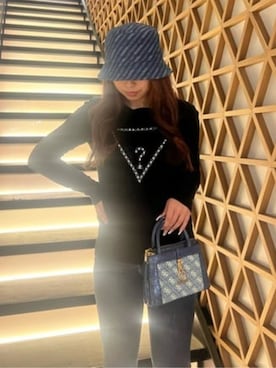 「Guess（ゲス）のアイテム（帽子）」を使った、GUESS JAPANさん（レディース・155cm）の春コーディネート