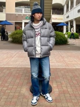 「GUESS」｜「アイテム（ダウンジャケット/コート）」を使った、GUESS JAPANさん（メンズ・173cm）の冬コーディネート