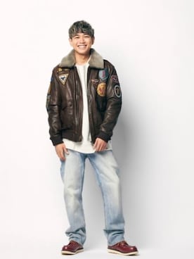「Guess（ゲス）のアイテム（ブルゾン）」を使った、GUESS JAPANさん（メンズ・174cm）の春コーディネート