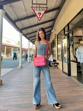 「Guess（ゲス）のアイテム（その他トップス）」を使った、GUESS JAPANさん（レディース・163cm）の夏コーディネート