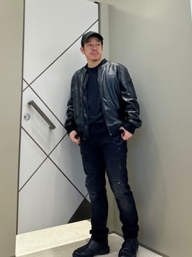 「GUESS」｜「アイテム（ブルゾン）」を使った、GUESS JAPANさん（メンズ・167cm）の冬コーディネート