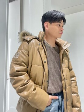 「Guess（ゲス）のアイテム（ブルゾン）」を使った、GUESS JAPANさん（メンズ・173cm）の冬コーディネート