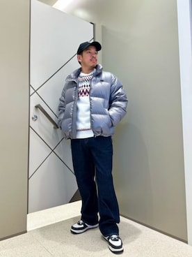 「Guess（ゲス）のアイテム（ダウンジャケット/コート）」を使った、GUESS JAPANさん（メンズ・167cm）の冬コーディネート