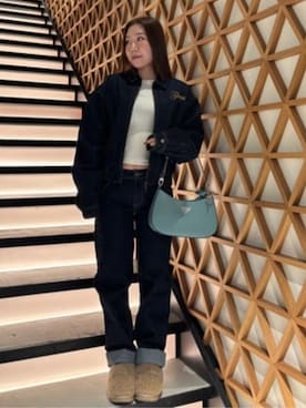 「Guess（ゲス）のアイテム（ジャケット/アウター）」を使った、GUESS JAPANさん（レディース・155cm）の春コーディネート