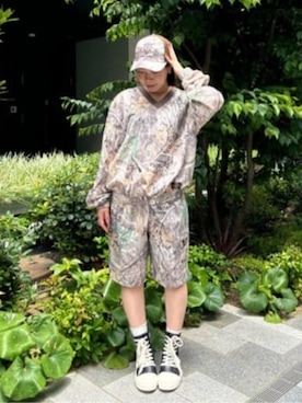 「Guess（ゲス）のアイテム（帽子）」を使った、GUESS JAPANさん（レディース・155cm）の夏コーディネート