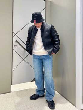 「Guess（ゲス）のアイテム（ブルゾン）」を使った、GUESS JAPANさん（メンズ・167cm）の春コーディネート
