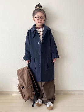 「UNIVERSAL OVERALL（ユニバーサルオーバーオール）のアイテム」を使った、* 𝚝𝚘𝚛𝚒𝚌𝚘𝚝*さん（キッズ・120cm）の冬コーディネート