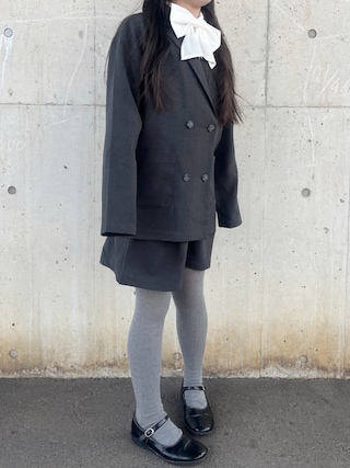 「GLOBAL WORK（グローバルワーク）のおめかし2SETジャケット＊ショートパンツ/AND YUA ANY/647262（セットアップ）」を使った、* 𝚝𝚘𝚛𝚒𝚌𝚘𝚝*さん（キッズ・120cm）の春コーディネート