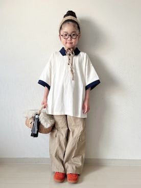 「アイテム（カーゴパンツ）」を使った、* 𝚝𝚘𝚛𝚒𝚌𝚘𝚝*さん（キッズ・120cm）の春コーディネート