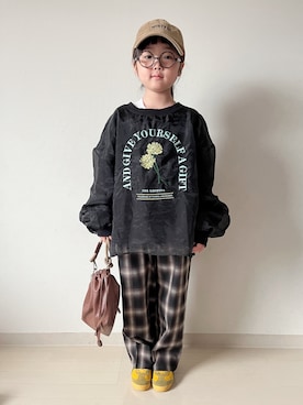「アイテム（帽子）」を使った、* 𝚝𝚘𝚛𝚒𝚌𝚘𝚝*さん（キッズ・110cm）の秋コーディネート