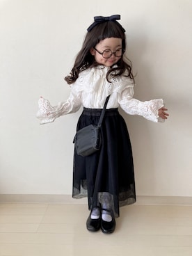 「petit main（プティマイン）のアイテム」を使った、* 𝚝𝚘𝚛𝚒𝚌𝚘𝚝*さん（キッズ・100cm）の春コーディネート
