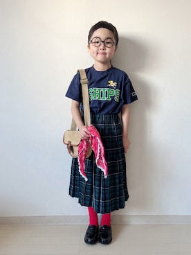 「アイテム（スカート）」を使った、* 𝚝𝚘𝚛𝚒𝚌𝚘𝚝*さん（キッズ・110cm）の夏コーディネート