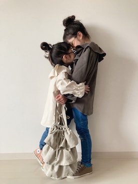 「Smoothy（スムージー）のアイテム（パンツ）」を使った、* 𝚝𝚘𝚛𝚒𝚌𝚘𝚝*さん（キッズ・127cm）の秋コーディネート