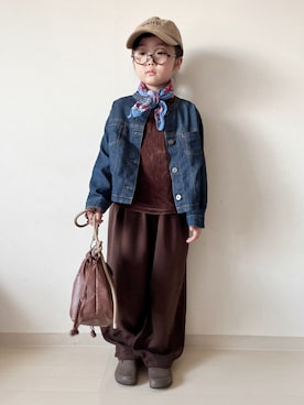 「アイテム（ハンドバッグ）」を使った、* 𝚝𝚘𝚛𝚒𝚌𝚘𝚝*さん（キッズ・110cm）の秋コーディネート