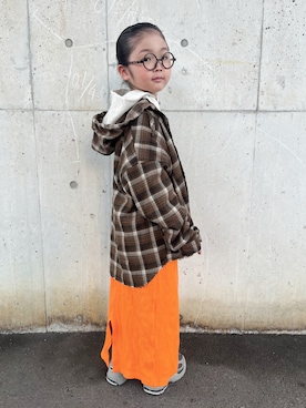「アイテム（スカート）」を使った、* 𝚝𝚘𝚛𝚒𝚌𝚘𝚝*さん（キッズ・110cm）の秋コーディネート