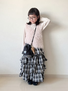 「アイテム（スカート）」を使った、* 𝚝𝚘𝚛𝚒𝚌𝚘𝚝*さん（キッズ・110cm）の秋コーディネート