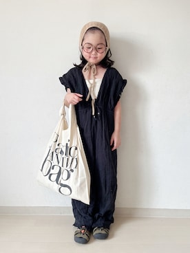 「アイテム（サロペット/オーバーオール）」を使った、* 𝚝𝚘𝚛𝚒𝚌𝚘𝚝*さん（キッズ・110cm）の夏コーディネート