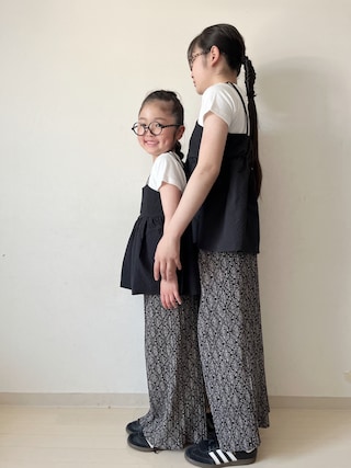 「ikka(イッカ)の【WEB限定カラーあり】サッカーキャミドッキングプルオーバー(120~160cm)(Tシャツ/カットソー)」を使った、* 𝚝𝚘𝚛𝚒𝚌𝚘𝚝*さん(キッズ・120cm)の春コーディネート