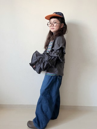 「MARKEY'S(マーキーズ)のDANDANカーディガン(カーディガン/ボレロ)」を使った、* 𝚝𝚘𝚛𝚒𝚌𝚘𝚝*さん(キッズ・122cm)の秋コーディネート