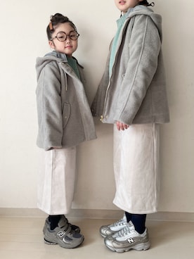 「アイテム（スカート）」を使った、* 𝚝𝚘𝚛𝚒𝚌𝚘𝚝*さん（キッズ・110cm）の冬コーディネート