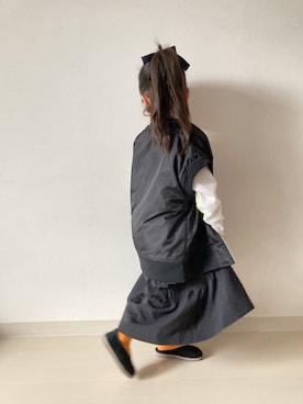 「アイテム（スカート、ブラック系）」を使った、* 𝚝𝚘𝚛𝚒𝚌𝚘𝚝*さん（キッズ・100cm）の冬コーディネート