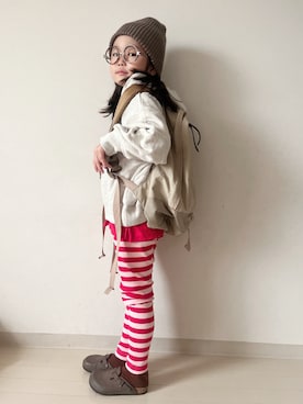 「アイテム（ニットキャップ/ビーニー）」を使った、* 𝚝𝚘𝚛𝚒𝚌𝚘𝚝*さん（キッズ・110cm）の秋コーディネート