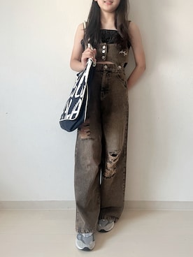 「アイテム（サロペット/オーバーオール）」を使った、* 𝚝𝚘𝚛𝚒𝚌𝚘𝚝*さん（キッズ・140cm）の夏コーディネート