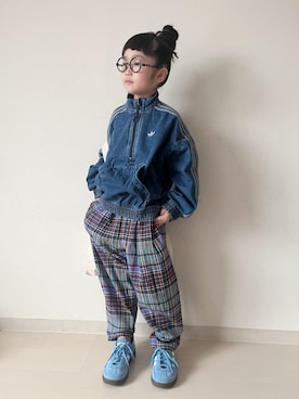 「アイテム（バンダナ/スカーフ）」を使った、* 𝚝𝚘𝚛𝚒𝚌𝚘𝚝*さん（キッズ・110cm）の秋コーディネート