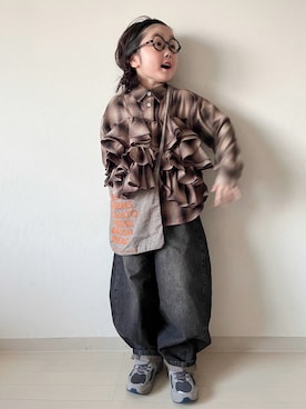 「アイテム（シャツ/ブラウス）」を使った、* 𝚝𝚘𝚛𝚒𝚌𝚘𝚝*さん（キッズ・110cm）の秋コーディネート