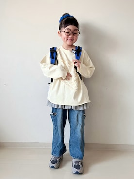 「アイテム（デニムパンツ）」を使った、* 𝚝𝚘𝚛𝚒𝚌𝚘𝚝*さん（キッズ・110cm）の秋コーディネート