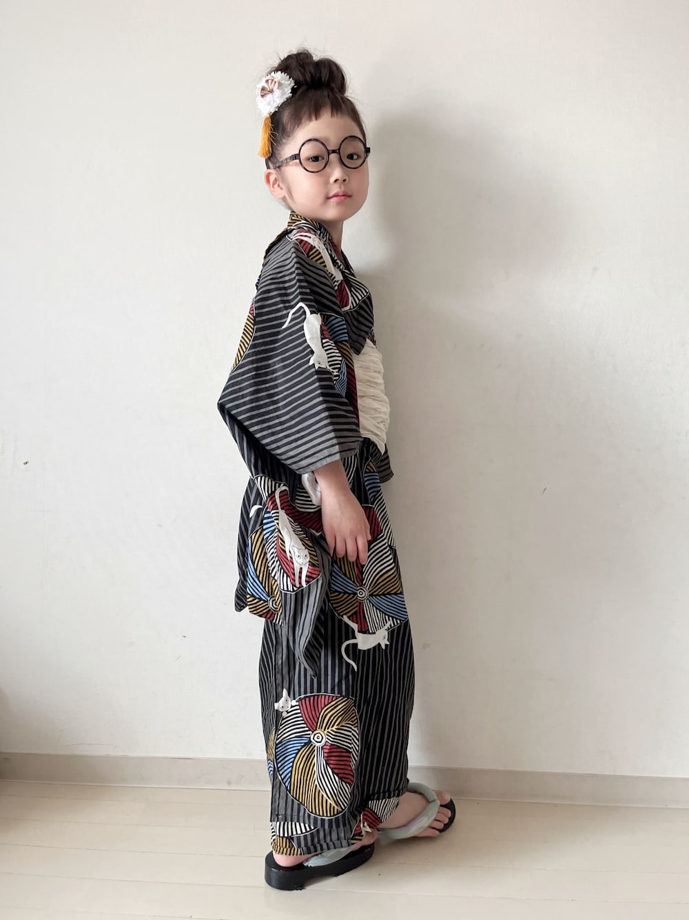 utatane（ウタタネ）の「キッズ浴衣3点セット ニコアンティーク 大正