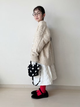 「カンフーシューズ」｜* 𝚝𝚘𝚛𝚒𝚌𝚘𝚝*さん（キッズ・130cm）の冬コーディネート
