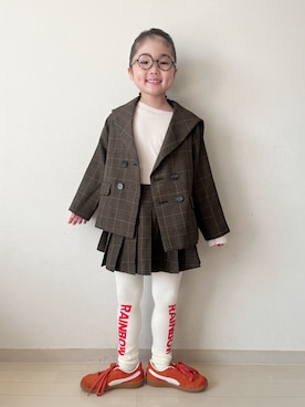 「アイテム（タイツ/ストッキング）」を使った、* 𝚝𝚘𝚛𝚒𝚌𝚘𝚝*さん（キッズ・143cm）の秋コーディネート