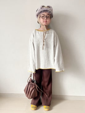 「Onitsuka Tiger（オニツカタイガー）のアイテム（イエロー系）」を使った、* 𝚝𝚘𝚛𝚒𝚌𝚘𝚝*さん（キッズ・110cm）の秋コーディネート